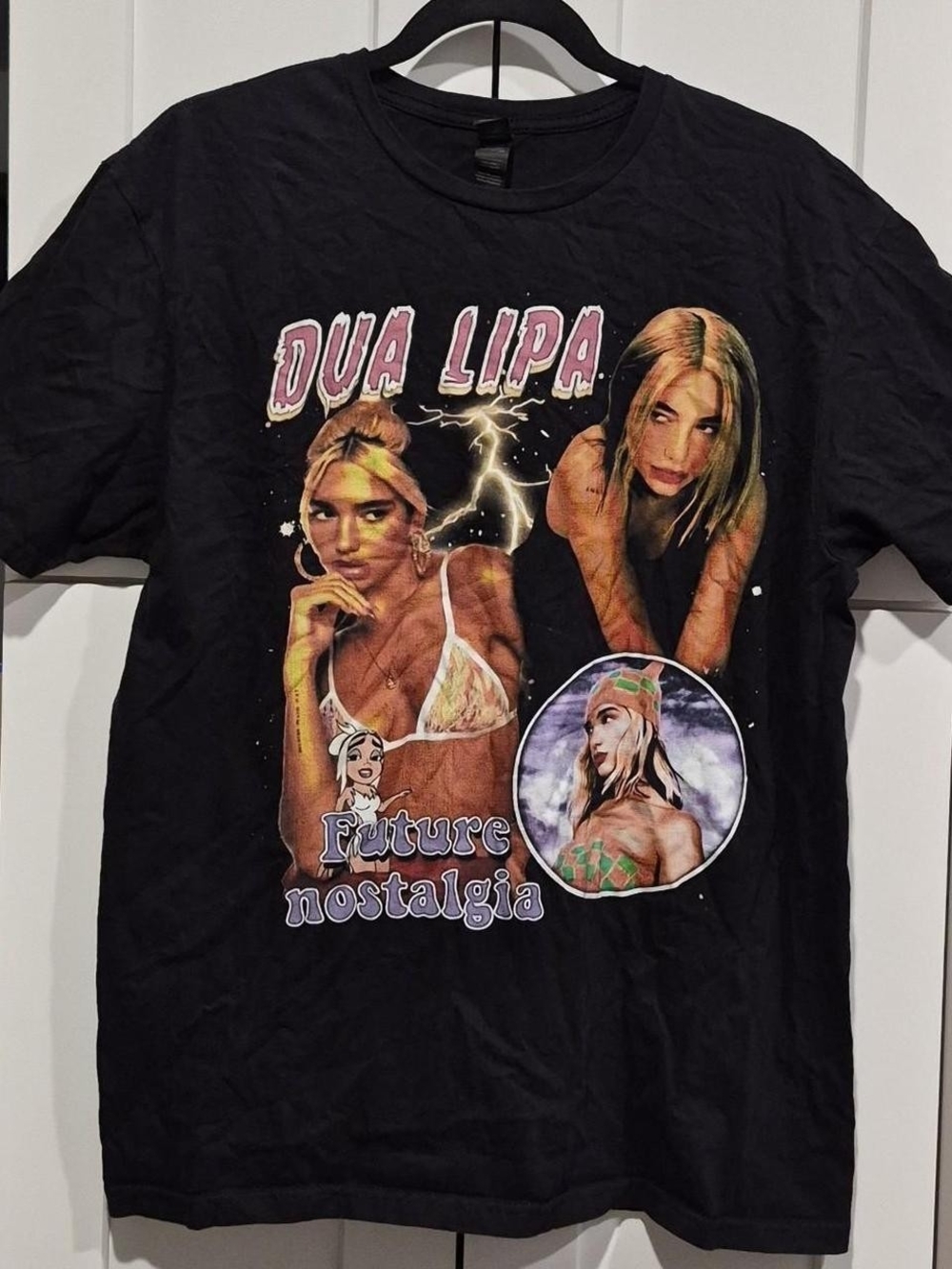 Oversized Gildan Black Dua Lipa Future Nostalgia Graphic Tee